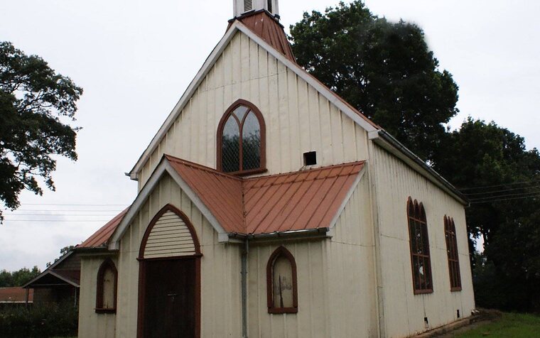 The original 1909 corrugated-iron church at Thogoto